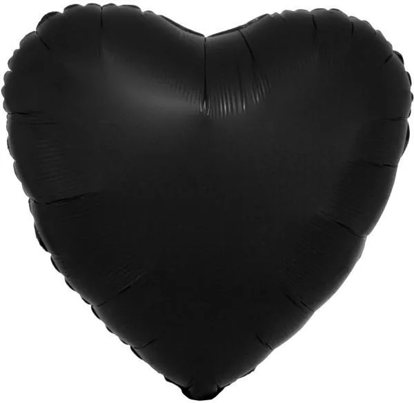 Balon foliowy Lustre Black serce 43cm - tantis.pl