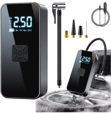 Kompresor elektr mini przenośny latarka LED - tantis.pl