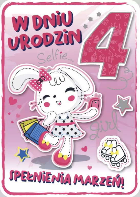 Karnet. 4 urodziny. GM-688 - tantis.pl