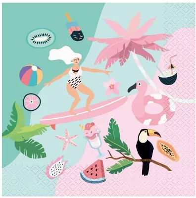 Serwetki Summer Let's Party surfing 33x33cm