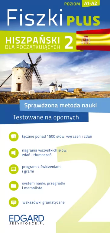 Fiszki PLUS. Hiszpański dla początkujących 2. A1-A2 - tantis.pl