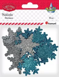 Naklejki piankowe, brokatowe. Śnieżynki. Mix