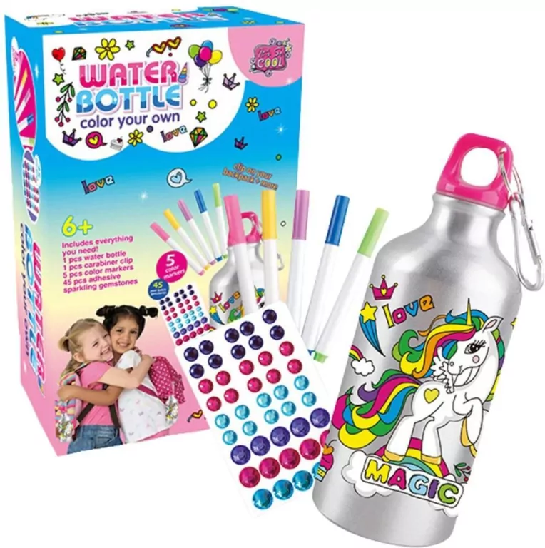 Zestaw kreatywny butelka na wodę jednorożec - tantis.pl