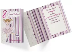 Karnet. Urodziny 8. Dziewczynka