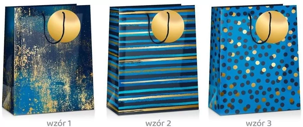 Torba prezentowa Grand Deep Blue 23x18x10cm MIX - tantis.pl