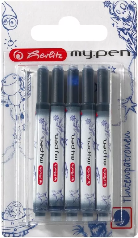 Naboje do pióra. Niebieskie, 5 sztuk - tantis.pl