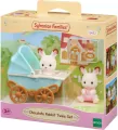 Zestaw wózek z bliźniakami królików z czekoladowymi uszkami. Sylvanian Families - tantis.pl