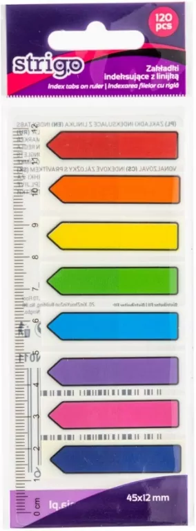 Zakładki indeksujące strzałka 45x12mm STRIGO - tantis.pl