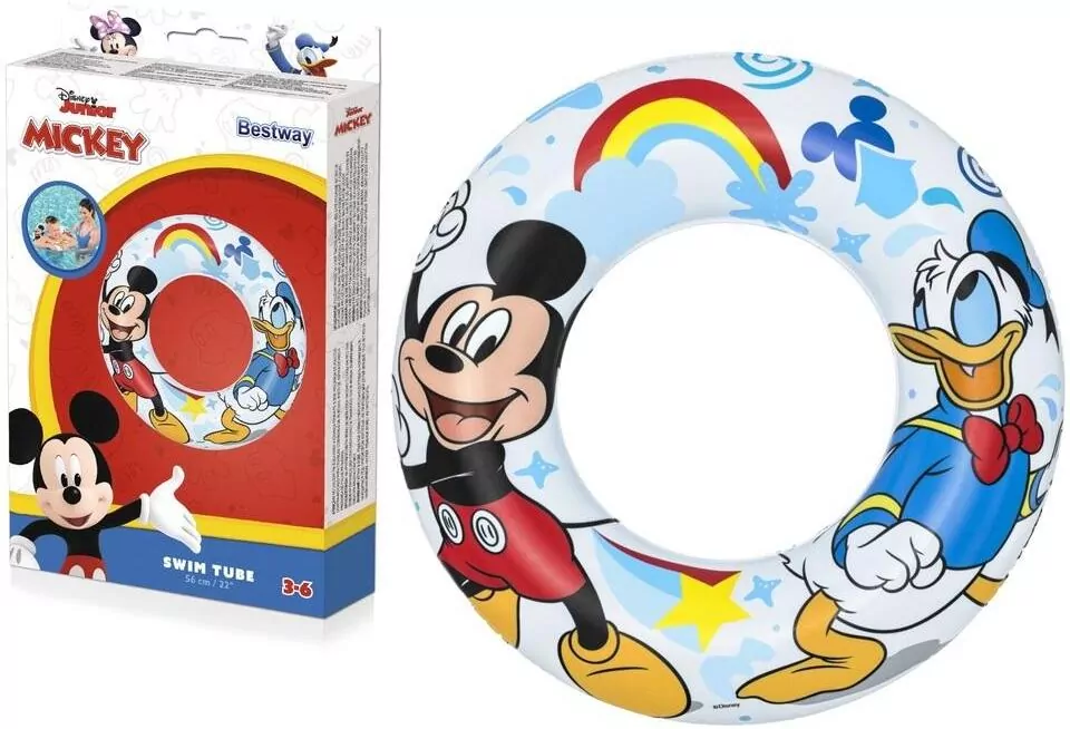 Pompowane koło do pływania. Myszka Mickey 56cm - tantis.pl