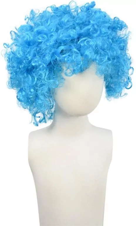 Peruka afro XXL niebieska - tantis.pl