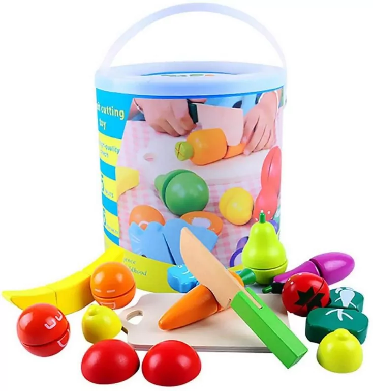 Zestaw warzyw i owoców do krojenia z deską i nożem - tantis.pl