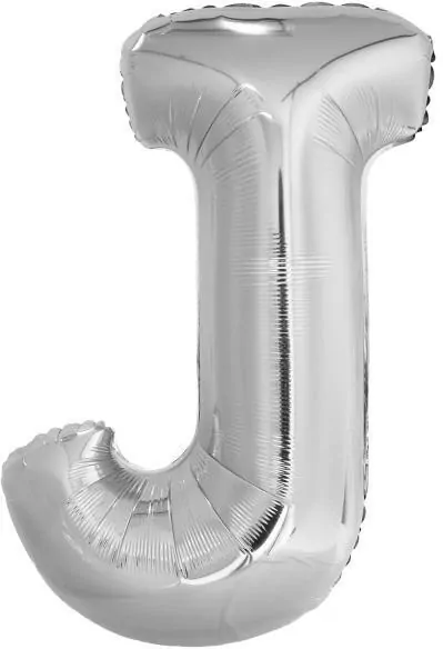 Balon foliowy litera J srebrna 58x86cm - tantis.pl