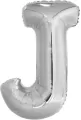 Balon foliowy litera J srebrna 58x86cm - tantis.pl