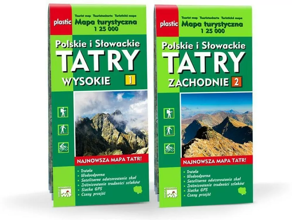 Mapa turystyczna Polskie i Słowackie Tatry wysokie i zachodnie - tantis.pl