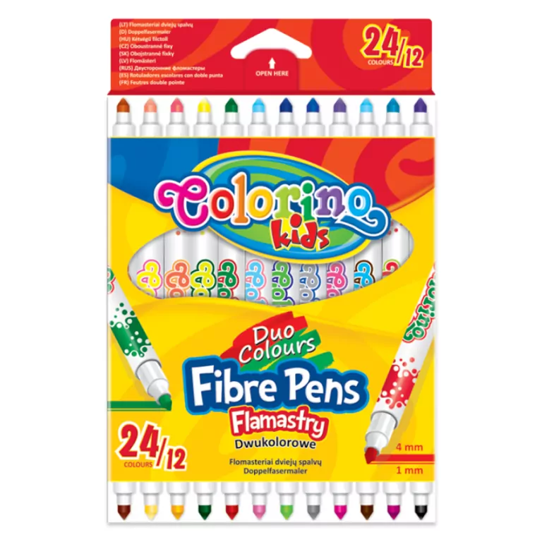 Flamastry Colorino kids dwukolorowe 12 sztuk 24 kolorów - tantis.pl