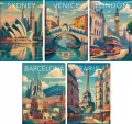 Zeszyt A4/80K kratka z margines Retro City (5szt) - tantis.pl