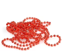 Łańcuch perełki czerwony 270cm