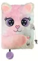 Pamiętnik z kłódką A5/96K 3D włochacz Charming Cat - tantis.pl