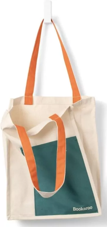 Bookaroo Torba bawełniana Teal&Orange - tantis.pl