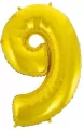 Balon foliowy cyfra 9, złota 92cm - tantis.pl