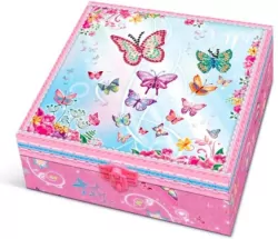 Pamiętnik z akcesoriami w pudełku z półkami. Motylki