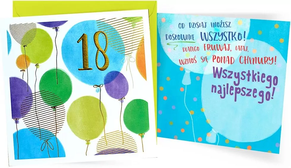 Kukartka. Karnet Urodziny 18 - tantis.pl