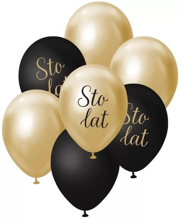 Balony B&C bukiet j. zloto-czarny sto lat - tantis.pl