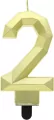 Świeczka Cyfra 2 Diament 7.6cm - tantis.pl
