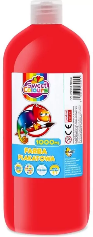 Farba plakatowa czerwona 1000ml - tantis.pl