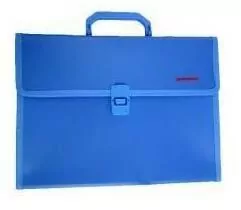 Aktówka z przegródkami z rączką. Niebieska - tantis.pl