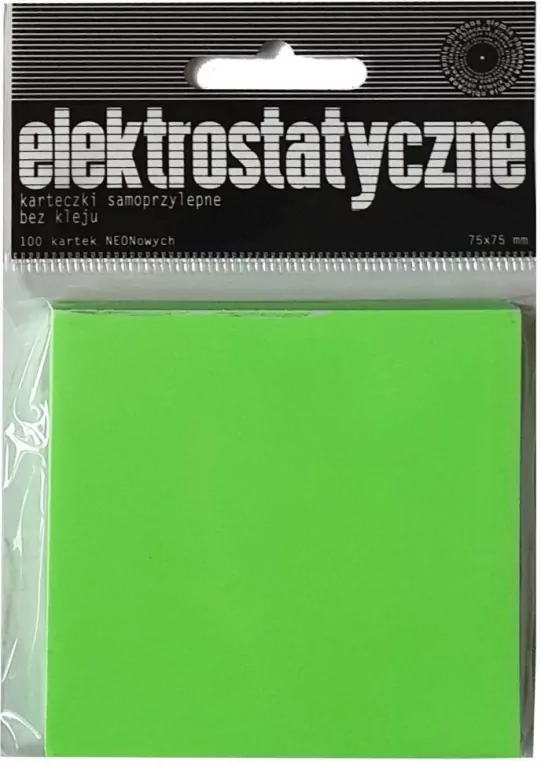 Karteczki elektrostatyczne 75x75mm/100K. Zielone - tantis.pl