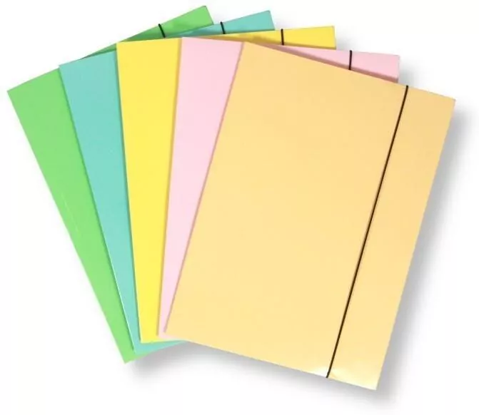 Teczka A4 z gumką laminowana pastel mix - tantis.pl
