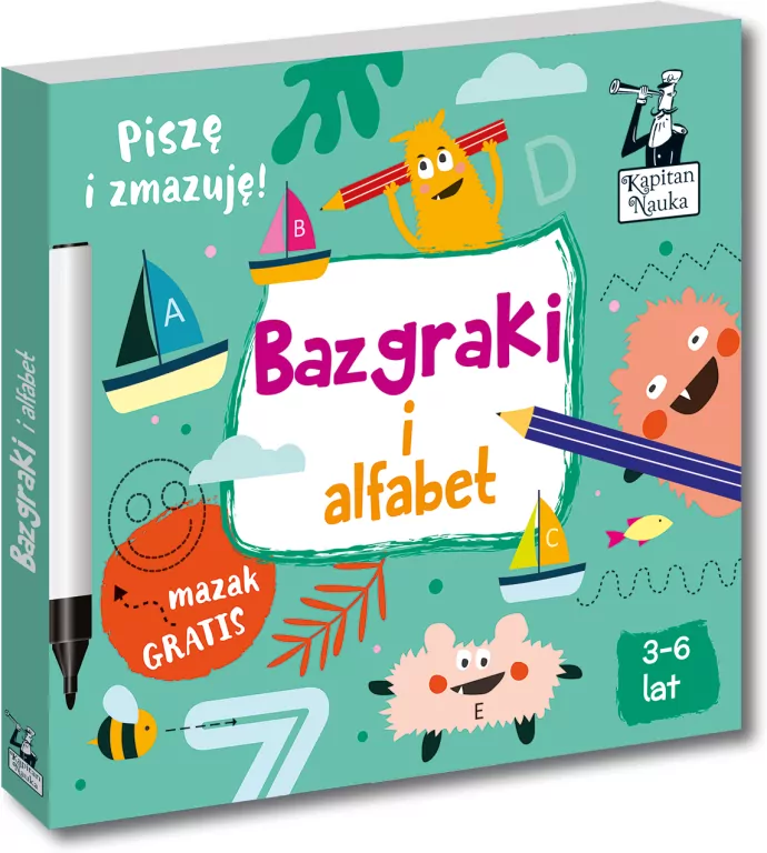 Bazgraki i alfabet (3-6 lat) Kapitan Nauka - tantis.pl