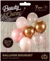 Bukiet balonowy Beauty&Charm. Różowo-miedziany 7 szt. 30 cm - tantis.pl