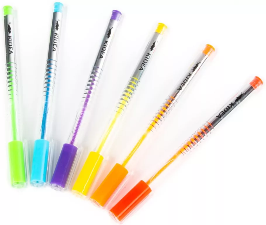 Długopisy żelowe fluo 6 kolorów KIDEA - tantis.pl