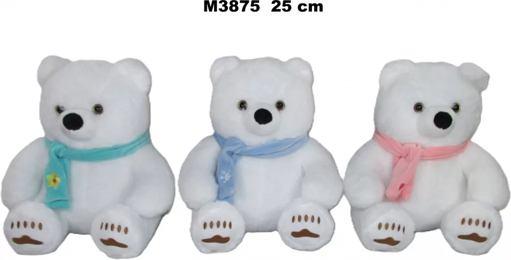 Miś polarny w szaliku 25cm MIX - tantis.pl