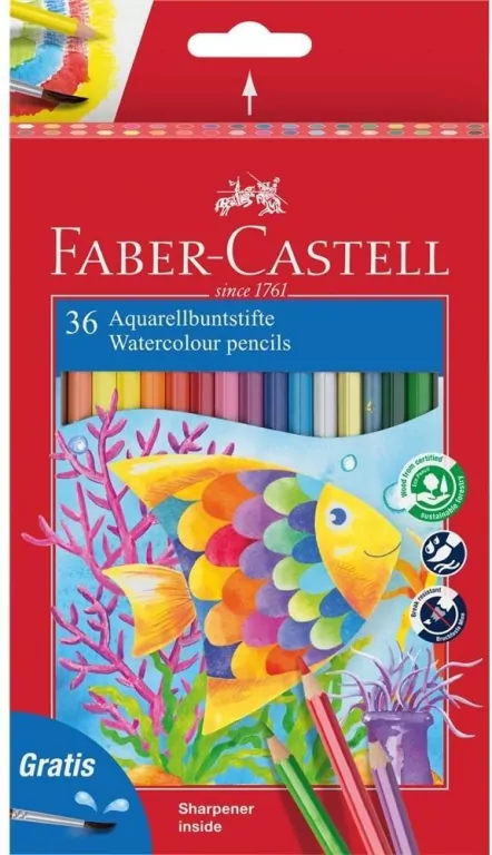 Faber-Castell. Kredki akwarelowe, 36 kolorów - tantis.pl