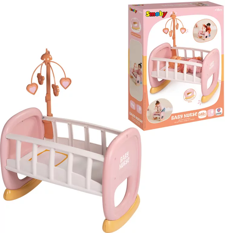 Smoby Baby Nurse Kołyska z karuzelką - tantis.pl