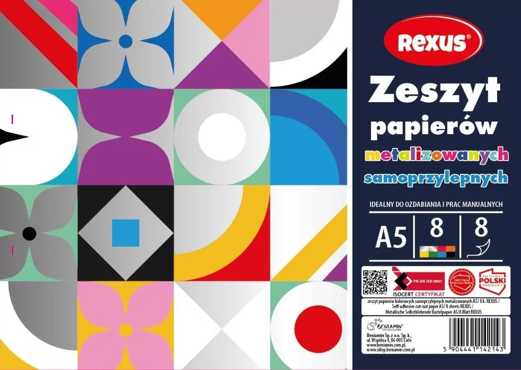Zeszyt papierów kolor samoprzylep. A5/8K - tantis.pl