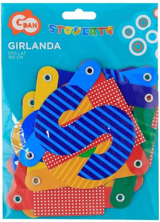 Girlanda urodzinowa. Sto lat 150cm - tantis.pl