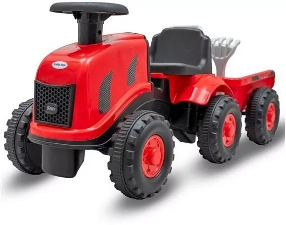 Jeździdełko traktor z przyczepą Benny czerwony - tantis.pl