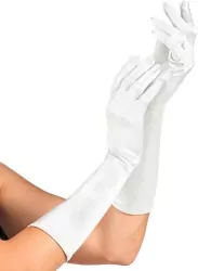 Ręklawiczki satynowe białe 40cm