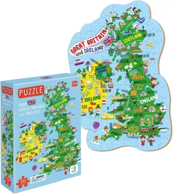 Puzzle 100. Mapa Wielkiej Brytanii i Irlandii