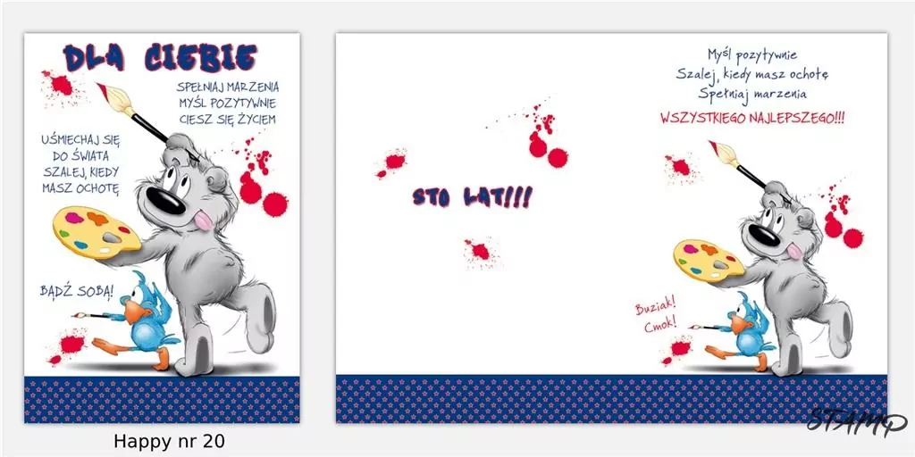 Karnet Happy B6 + koperta. Wzór nr 20 - tantis.pl