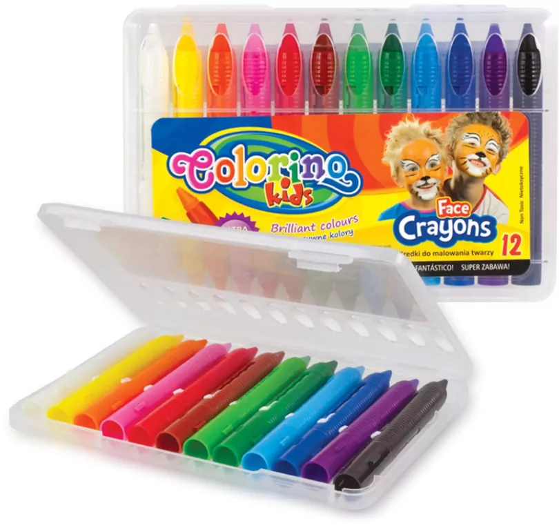 Colorino Kids. Kredki do malowania twarzy, 12 kolorów - tantis.pl