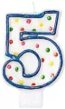 Świeczka cyferka 5 kropki 7,6cm - tantis.pl