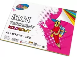 Blok techniczny A3 160g kolorowy 10 kartek