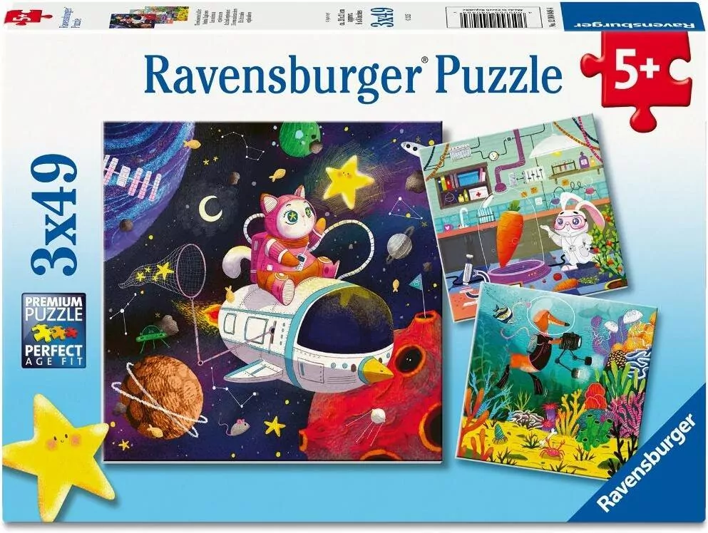 Puzzle dla dzieci 2D: Dzieci i nauka 3x49el - tantis.pl