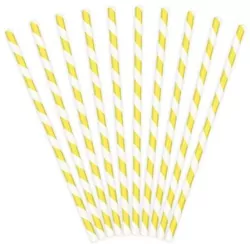 Słomki papierowe żółte 19,5cm