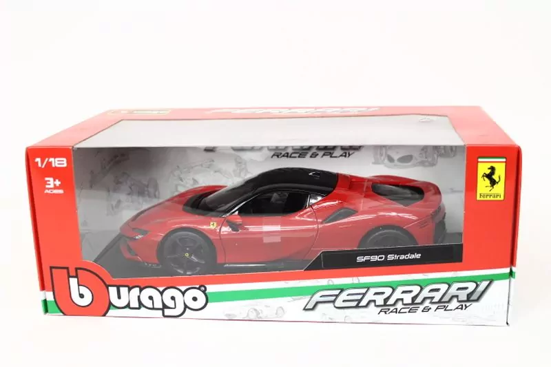 BBURAGO. Ferrari SF90 Stradale red 1:18 - tantis.pl